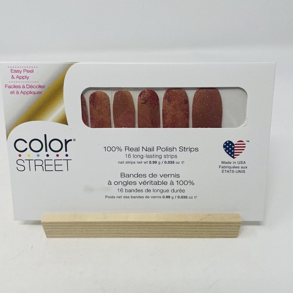 Color Street 100% Real Nail Polish Strips Rustworthy Shimmer Print 16 Pieces